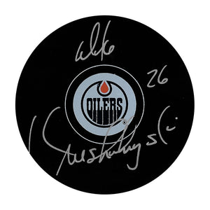 Mike Krushelnyski Autographed Edmonton Oilers Puck