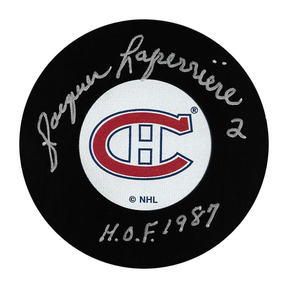 Jacques Laperriere Autographed Montreal Canadiens Puck