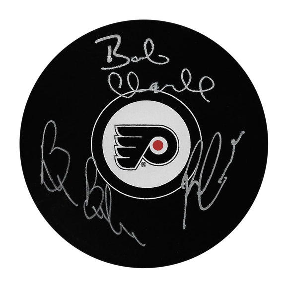 LCB Line (Leach/Clarke/Barber) Autographed Philadelphia Flyers Puck