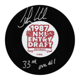 John LeClair Autographed 1987 NHL Draft Puck