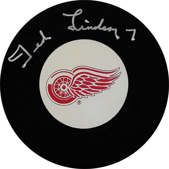 Ted Lindsay (deceased) Autographed Detroit Red Wings Puck