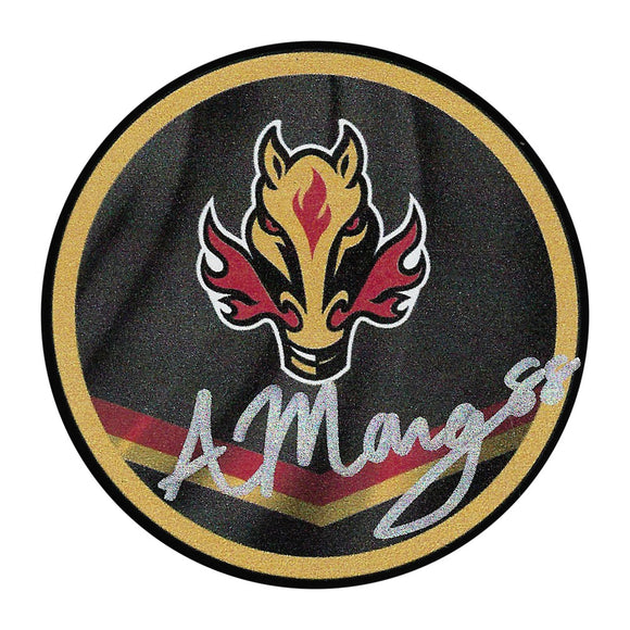 Andrew Mangiapane Autographed Calgary Flames Reverse Retro Puck