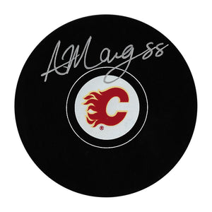 Andrew Mangiapane Autographed Calgary Flames Puck