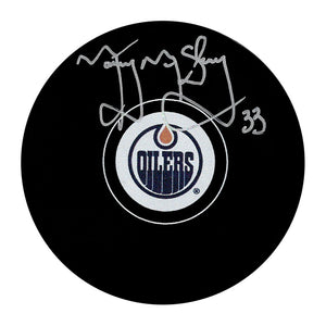 Marty McSorley Autographed Edmonton Oilers Puck