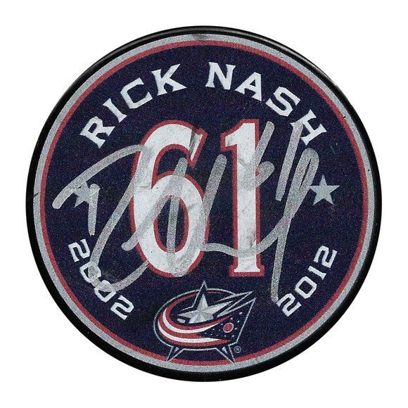Rick Nash Autographed Jersey Retirement Night Limited-Edition Puck