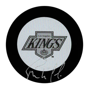 Bernie Nicholls Autographed Los Angeles Kings Puck (Silver & Black)