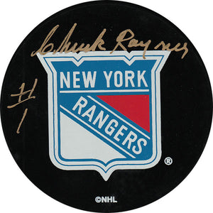 Chuck Rayner (Deceased) Autographed New York Rangers Puck