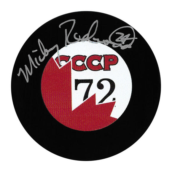 Mickey Redmond Autographed 1972 Summit Series Puck