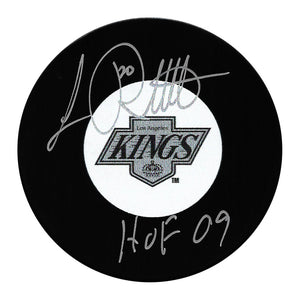 Luc Robitaille Autographed Los Angeles Kings Puck (Silver & Black)