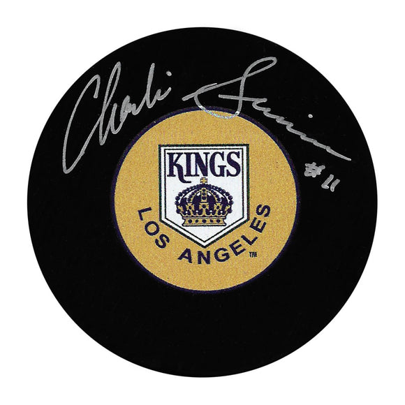 Charlie Simmer Autographed Los Angeles Kings Puck