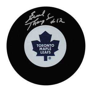 Errol Thompson Autographed Toronto Maple Leafs Puck