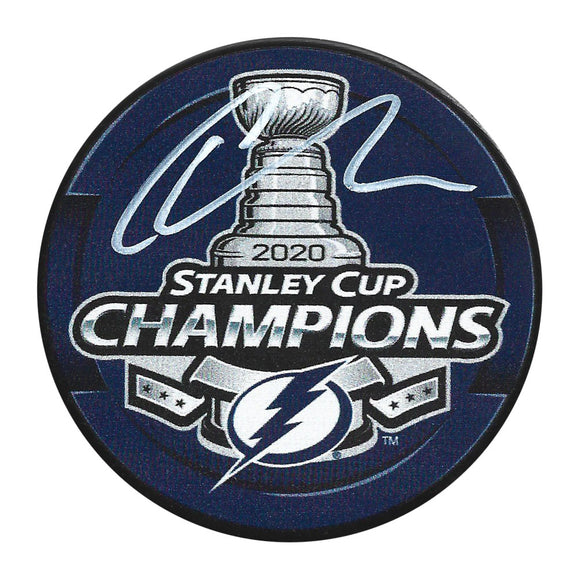 Carter Verhaeghe Autographed 2020 Stanley Cup Champions Puck