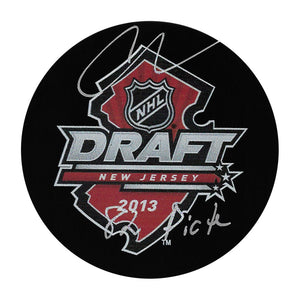 Carter Verhaeghe Autographed 2013 NHL Draft Puck w/"82 Pick"