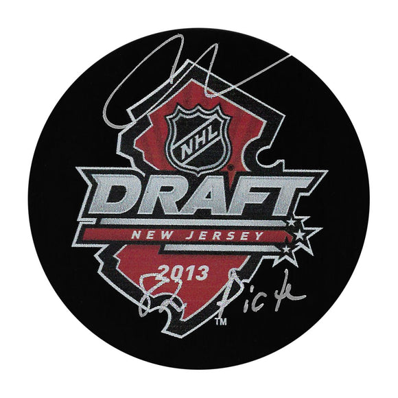 Carter Verhaeghe Autographed 2013 NHL Draft Puck w/