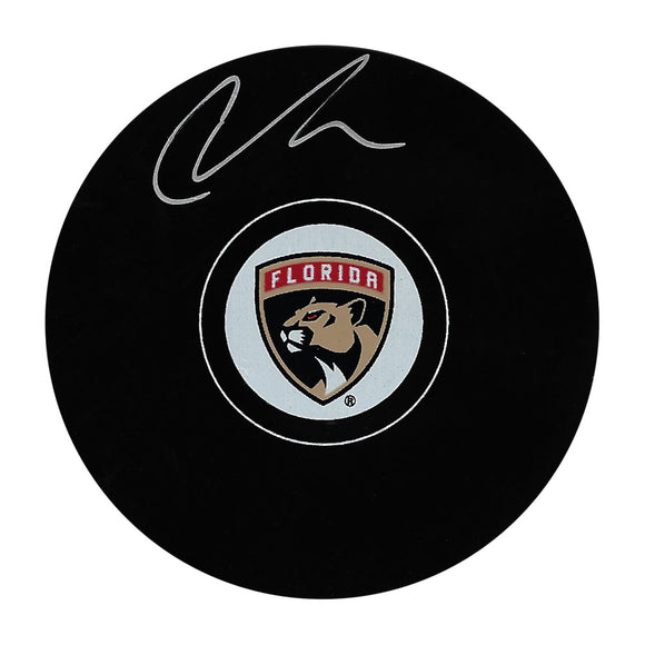 Carter Verhaeghe Autographed Florida Panthers Puck