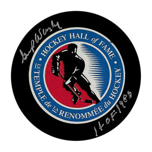 Gump Worsley (deceased) Autographed Hockey Hall of Fame Puck
