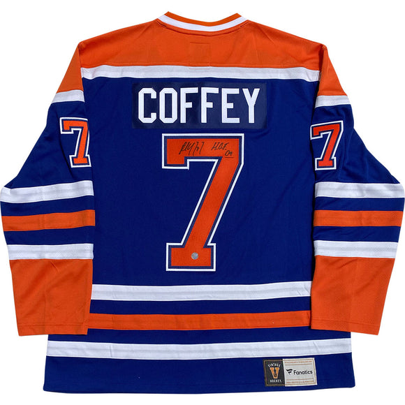 Upper Deck Paul Coffey Autographed Edmonton Oilers Authentic Blue Jersey