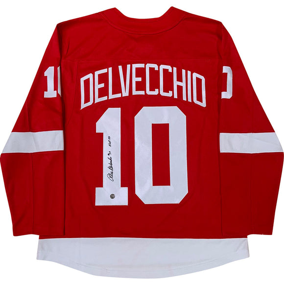 Alex Delvecchio Autographed Detroit Red Wings Replica Jersey