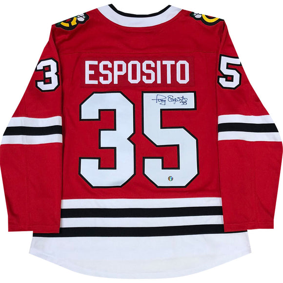 Tony Esposito (deceased) Autographed Chicago Blackhawks Replica Jersey