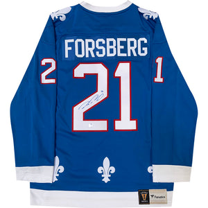 PETER FORSBERG Signed Retro Blue Quebec Nordiques CCM Jersey - NHL Auctions