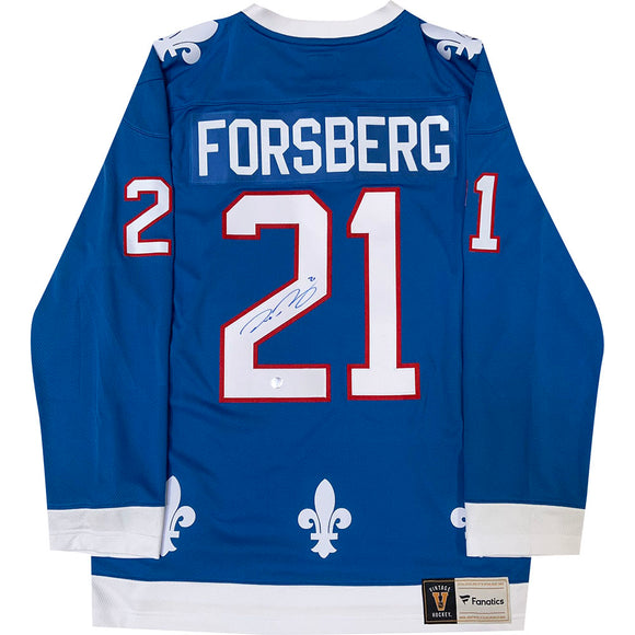 PETER FORSBERG Signed Quebec Nordiques White CCM Jersey w/ HOF Inscription