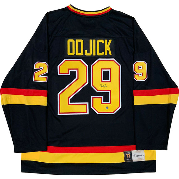 Gino Odjick (deceased) Autographed Vancouver Canucks Replica Jersey