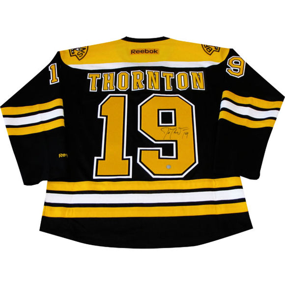 JOE THORNTON Signed Boston Bruins White Adidas PRO Jersey