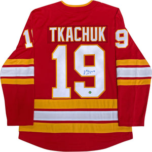 Matthew Tkachuk Autographed Calgary Flames Replica Jersey