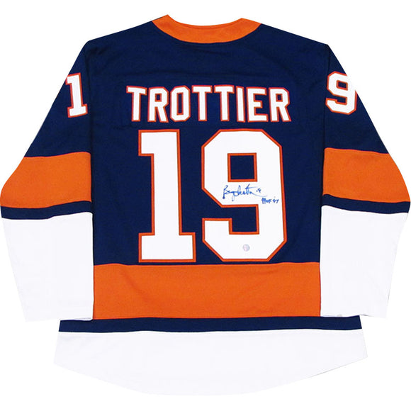 Bryan Trottier Autographed New York Islanders Replica Jersey