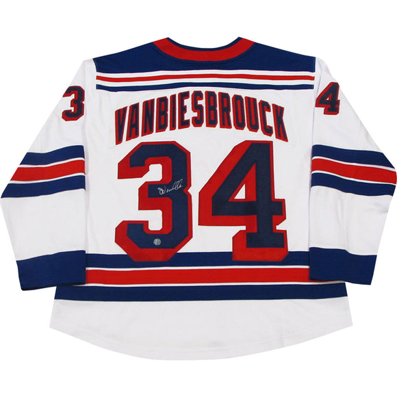 J1ohn Vanbiesbrouck Autographed New York Rangers Replica Jersey