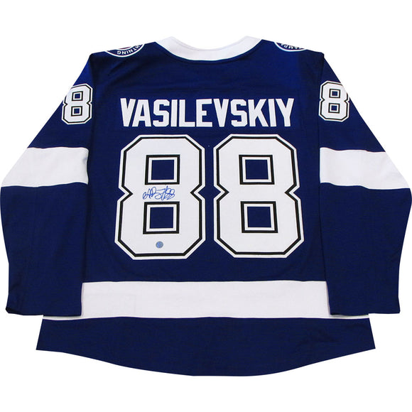 ANDREI VASILEVSKIY Signed Tampa Lightning Blue Adidas PRO Jersey