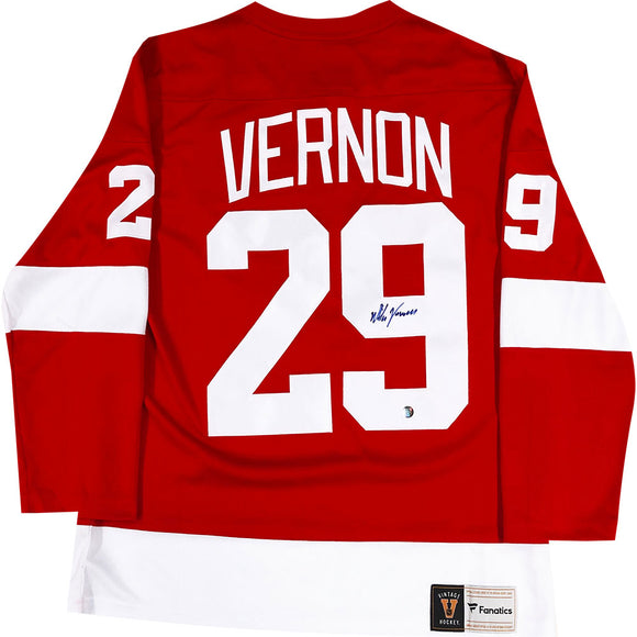 Mike Vernon Autographed Detroit Red Wings Replica Jersey