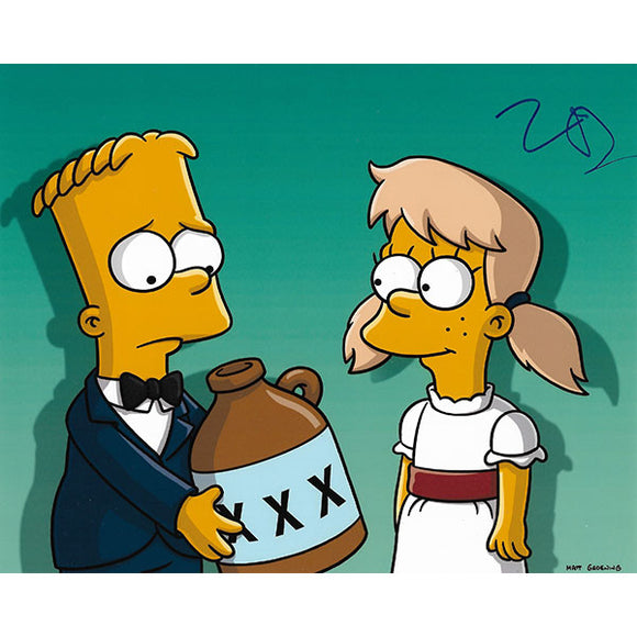 Zooey Deschanel Autographed 'The Simpsons' 8X10 Photo