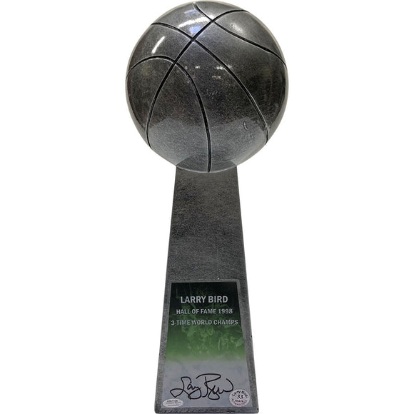 Michael Jordan & Larry Bird Autographed Molten Gold Trophy Basketball