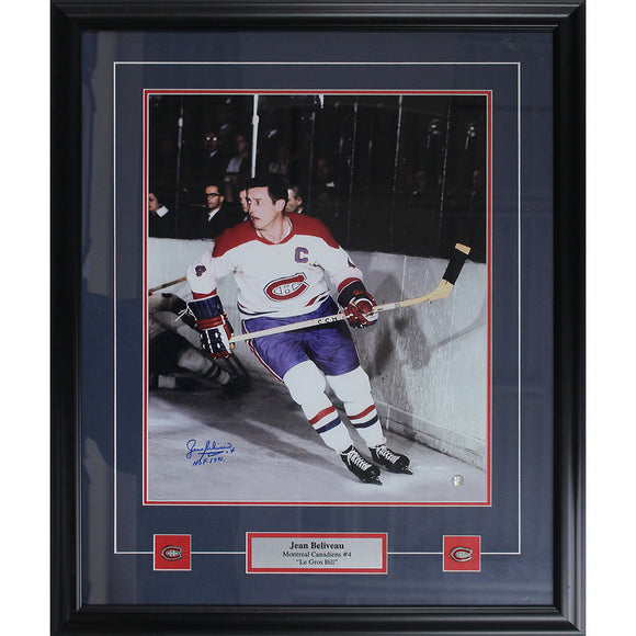 Jean Beliveau (deceased) Framed Autographed Montreal Canadiens 16X20 Photo