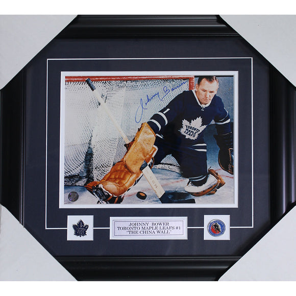 Johnny Bower (deceased) Framed Autographed Toronto Maple Leafs 8X10 Photo (Save)