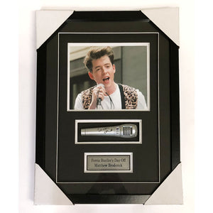Matthew Broderick Autographed Framed Microphone Display