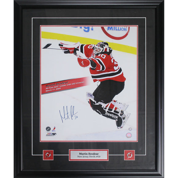 Martin Brodeur Signed Framed 16x20 Devils Stanley Cup Photo