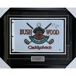Chevy Chase Framed Autographed "Caddyshack" Pin Flag Display