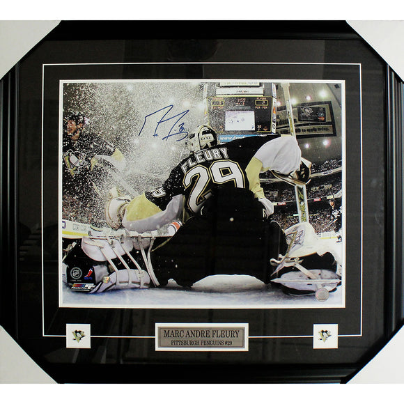 Marc-Andre Fleury Framed Autographed Pittsburgh Penguins 16X20 Photo