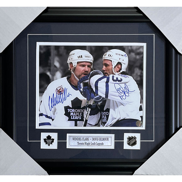 Wendel Clark/Doug Gilmour Framed Autographed Toronto Maple Leafs 8X10 Photo