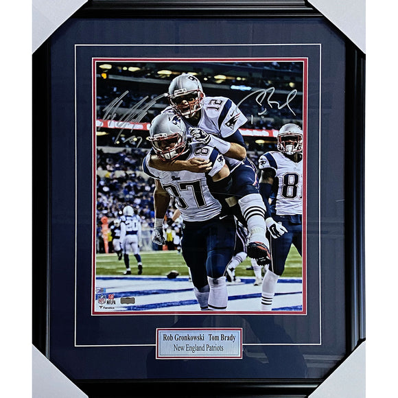 Tom Brady/Rob Gronkowski Framed Autographed New England Patriots 16X20 Photo