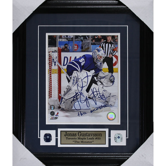 Jonas Gustavsson Framed Autographed Toronto Maple Leafs 8X10 Photo