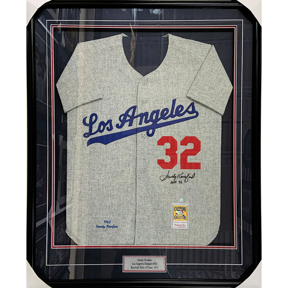 Sandy Koufax Framed Autographed Los Angeles Dodgers Jersey