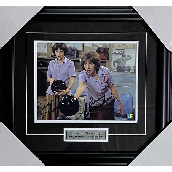 Penny Marshall/Cindy Williams Framed Autographed 'Laverne & Shirley' 8X10 Photo (Bowling)