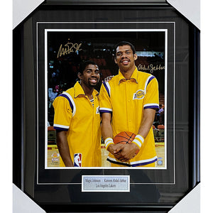 Magic Johnson/Kareem Abdul-Jabbar Framed Autographed Los Angeles Lakers 16X20 Photo