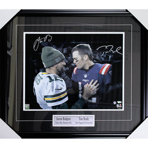 Aaron Rodgers/Tom Brady Framed Autographed 16X20 Photo