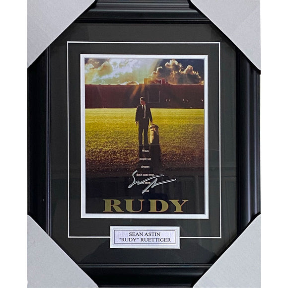 Sean Astin Framed Autographed 'Rudy' 8X10 Photo (Movie Poster)