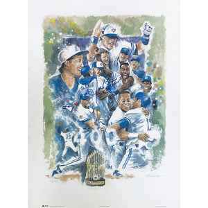 Joe Carter Autographed "On Top of the World" 20.5X28 Lithograph