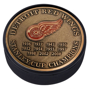 Detroit Red Wings Gold Medallion Puck